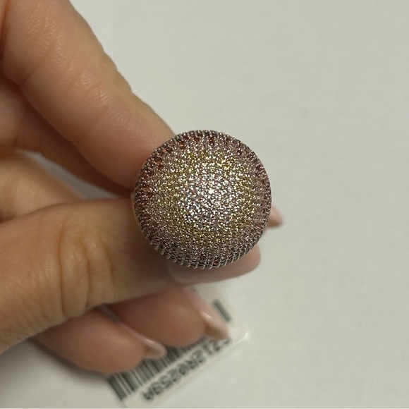 Suzy Levian Rose Sterling Silver Multi Color CZ Dome Ring NWT